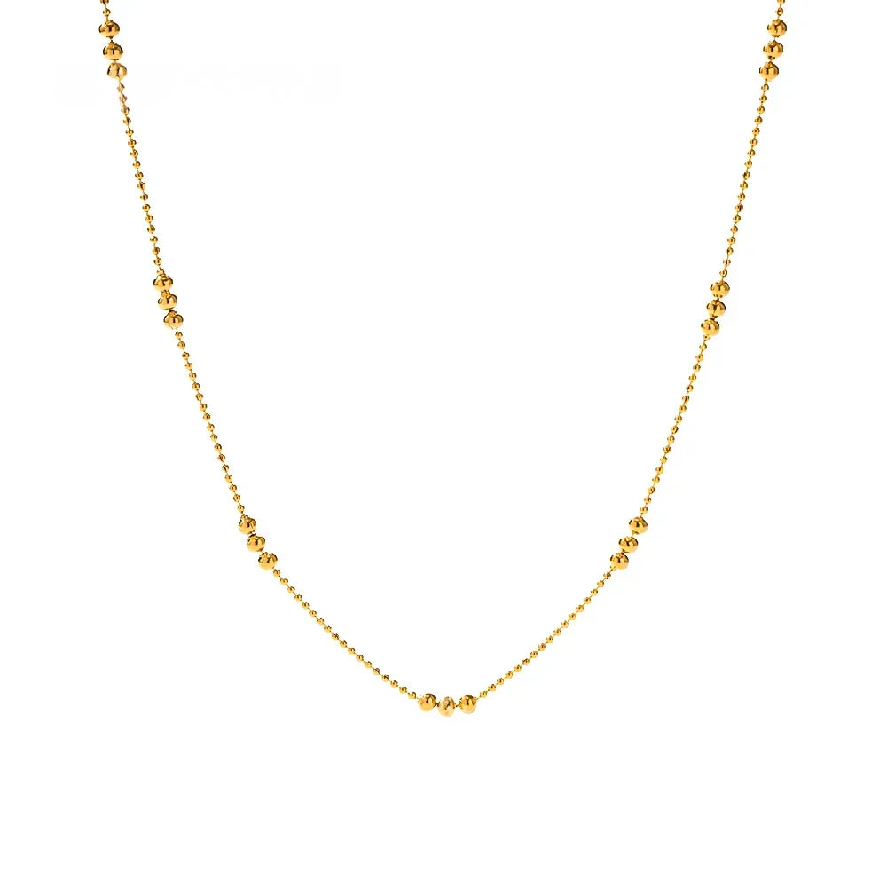 Dainty 3 Pearl Drop Gold Chain Necklace