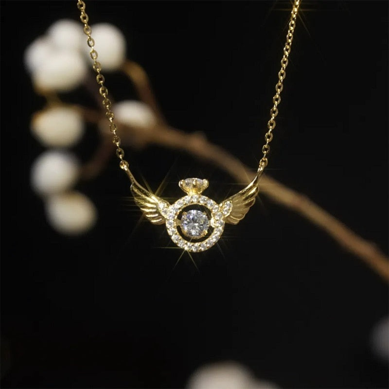 Shiny Wing Pendant Crystal Necklace