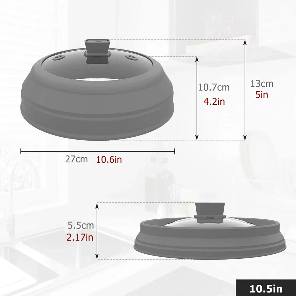 Compact Microwave Splatter Guard Silicone Kitchen Accessory
