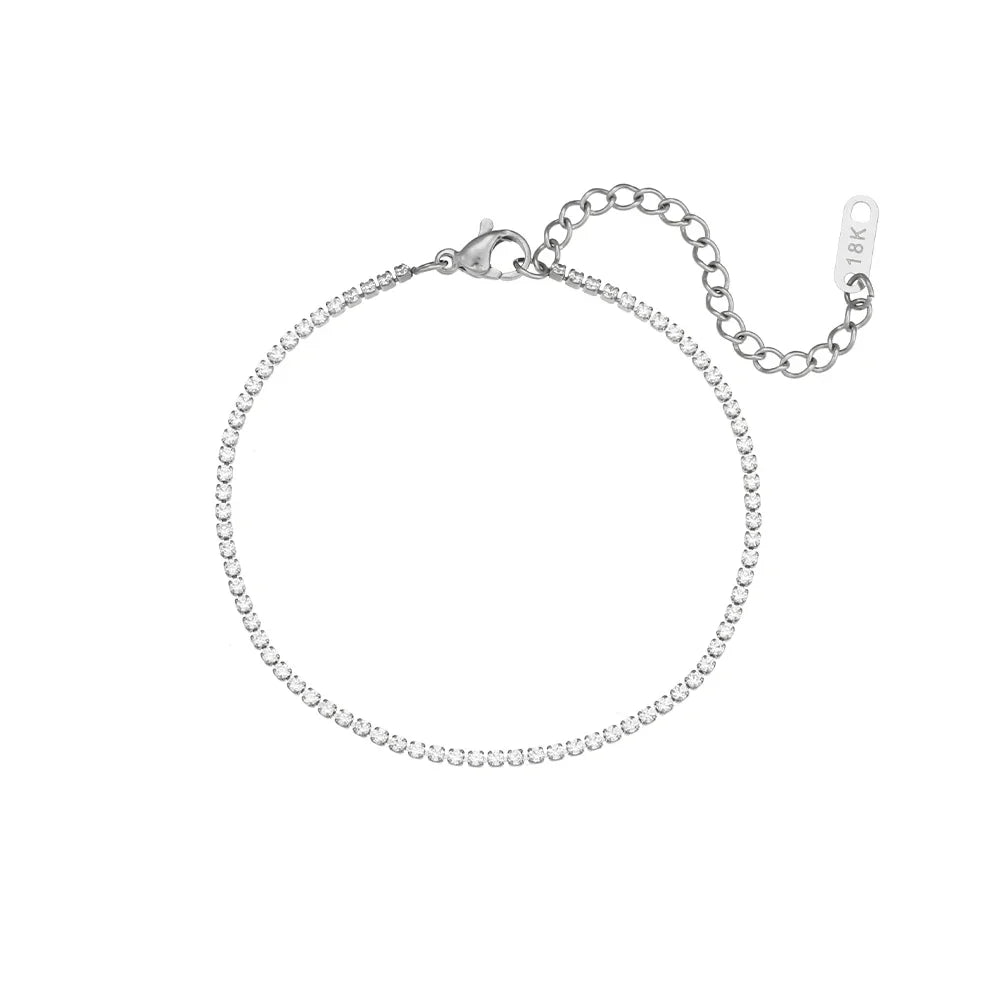 Dainty 2mm Slim Chain Bracelet Necklace Set