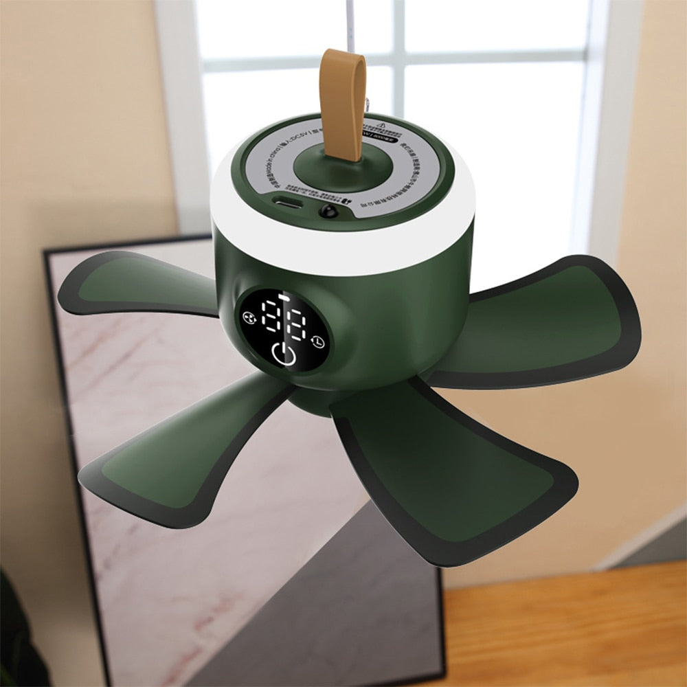 Portable Battery Powered Ceiling Fan Lamp - Luxicro