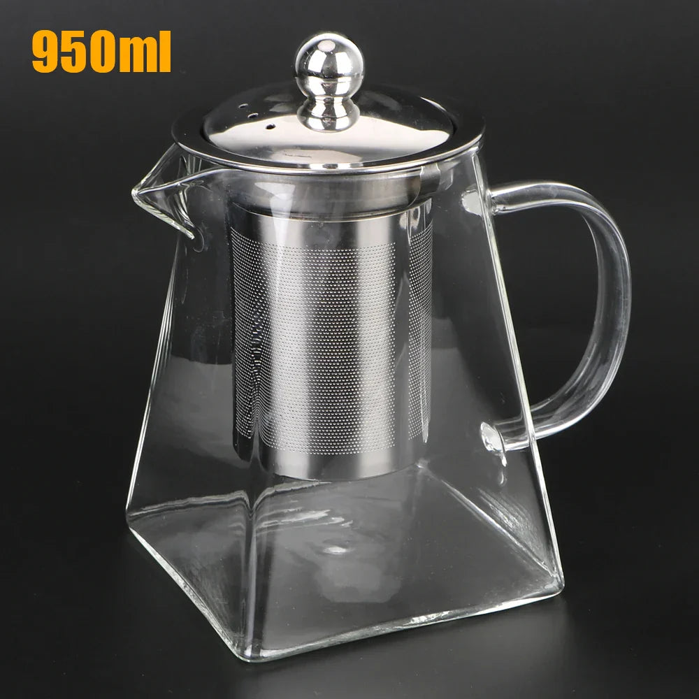 Premium Glass Teapot with Steel Strainer, 550ml