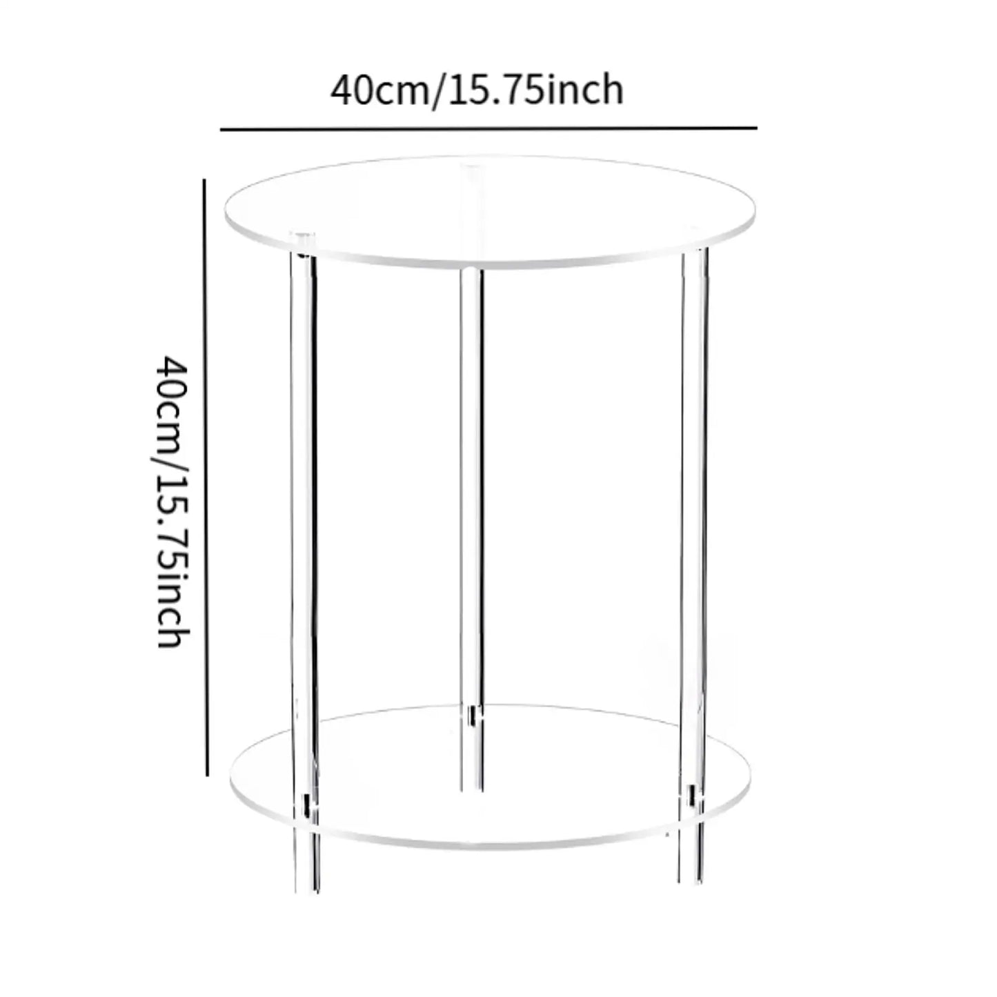 Stylish Clear Coffee Table with Adjustable Leg Height