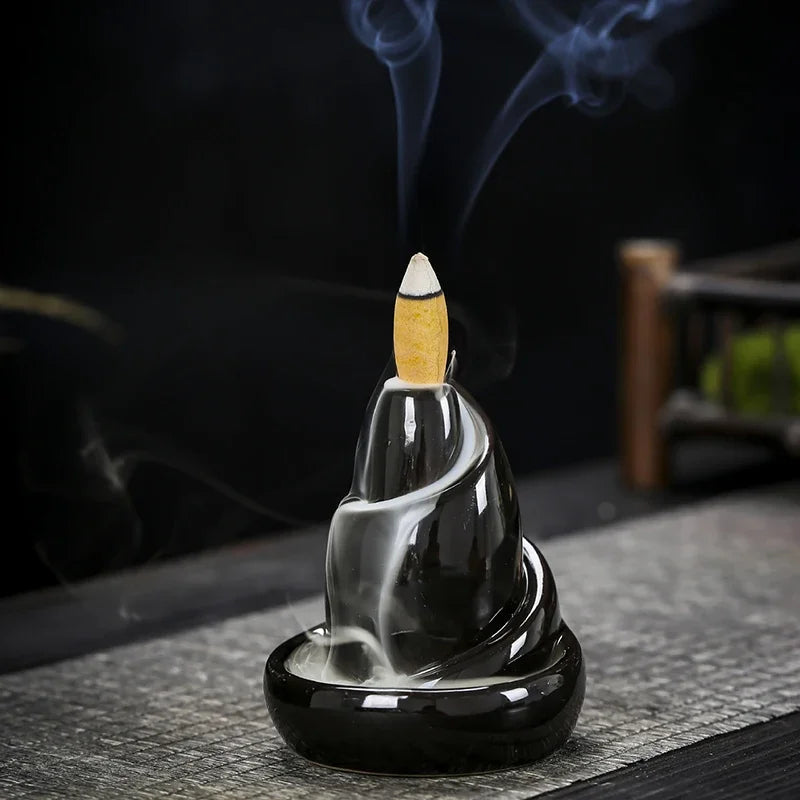 Modern Black Ceramic Incense Holder