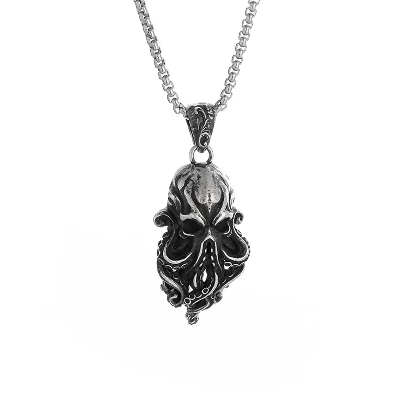 Dark Skull Ocean Pendant Necklace