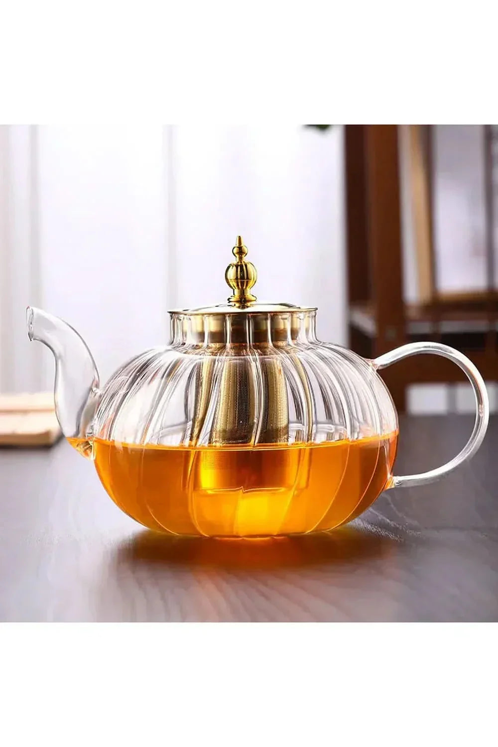 Elegant Glass Teapot with Strainer for Loose Leaf Tea