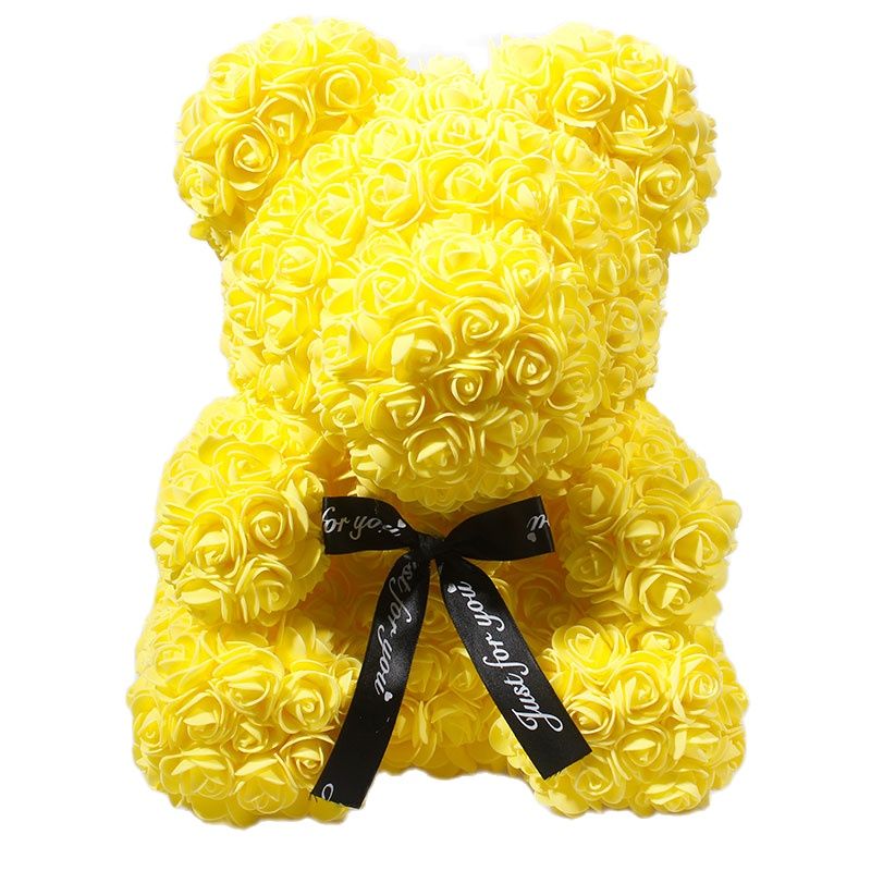 Artificial Rose Teddy Bear Plush Toy