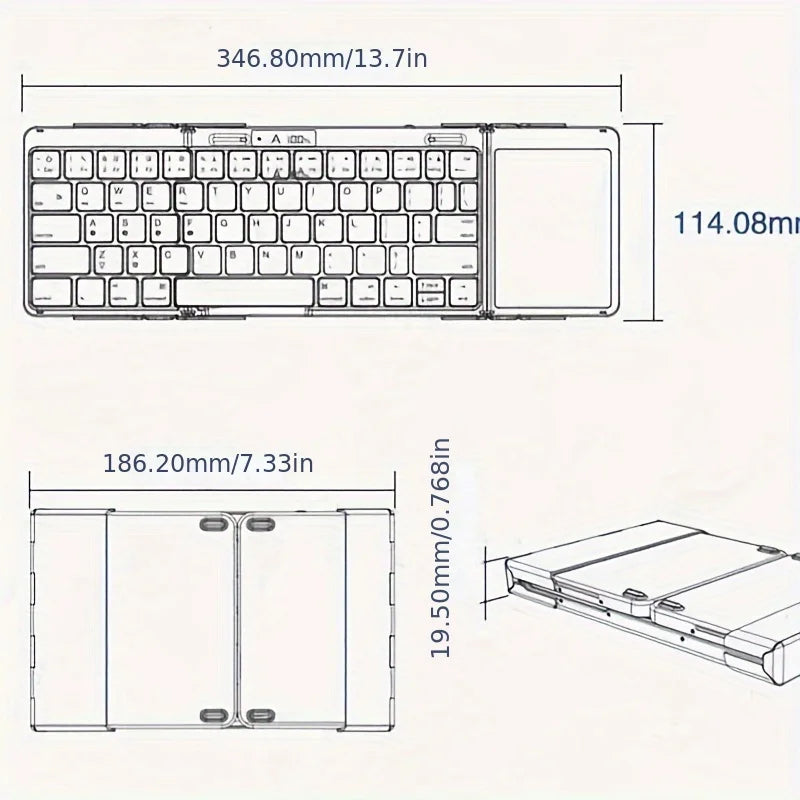 Portable RGB Wireless Compact Travel Keyboard
