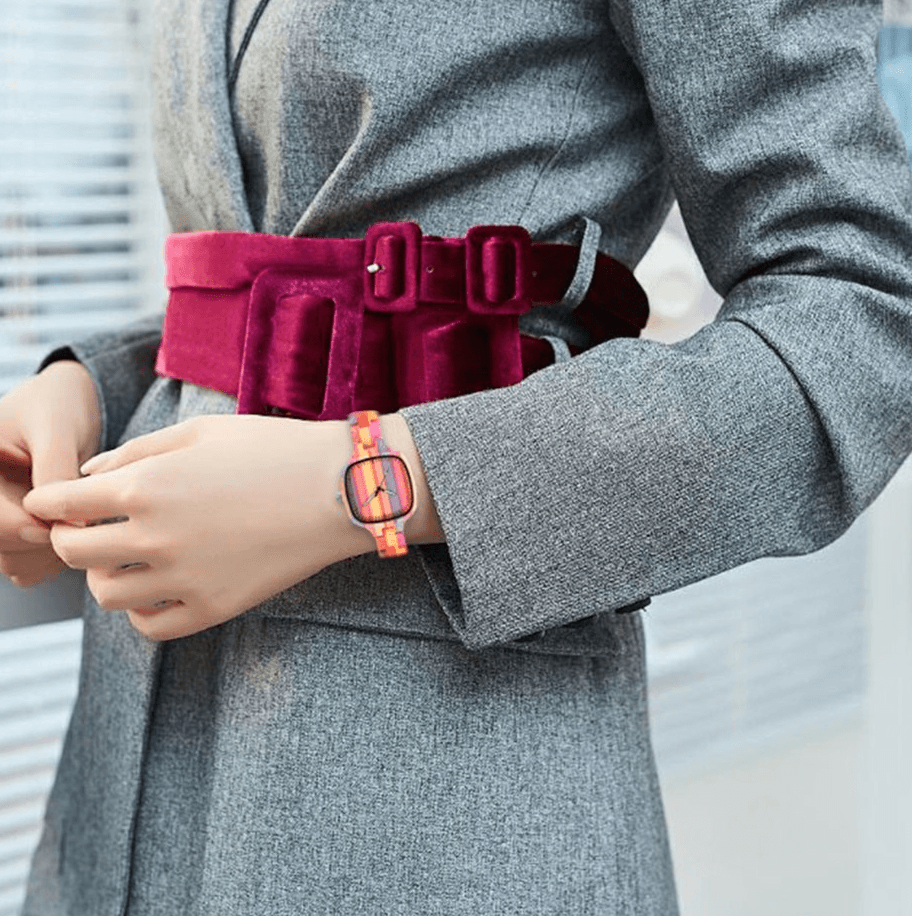 Eco Friendly Wooden Wristwatch - Brown Leather Band