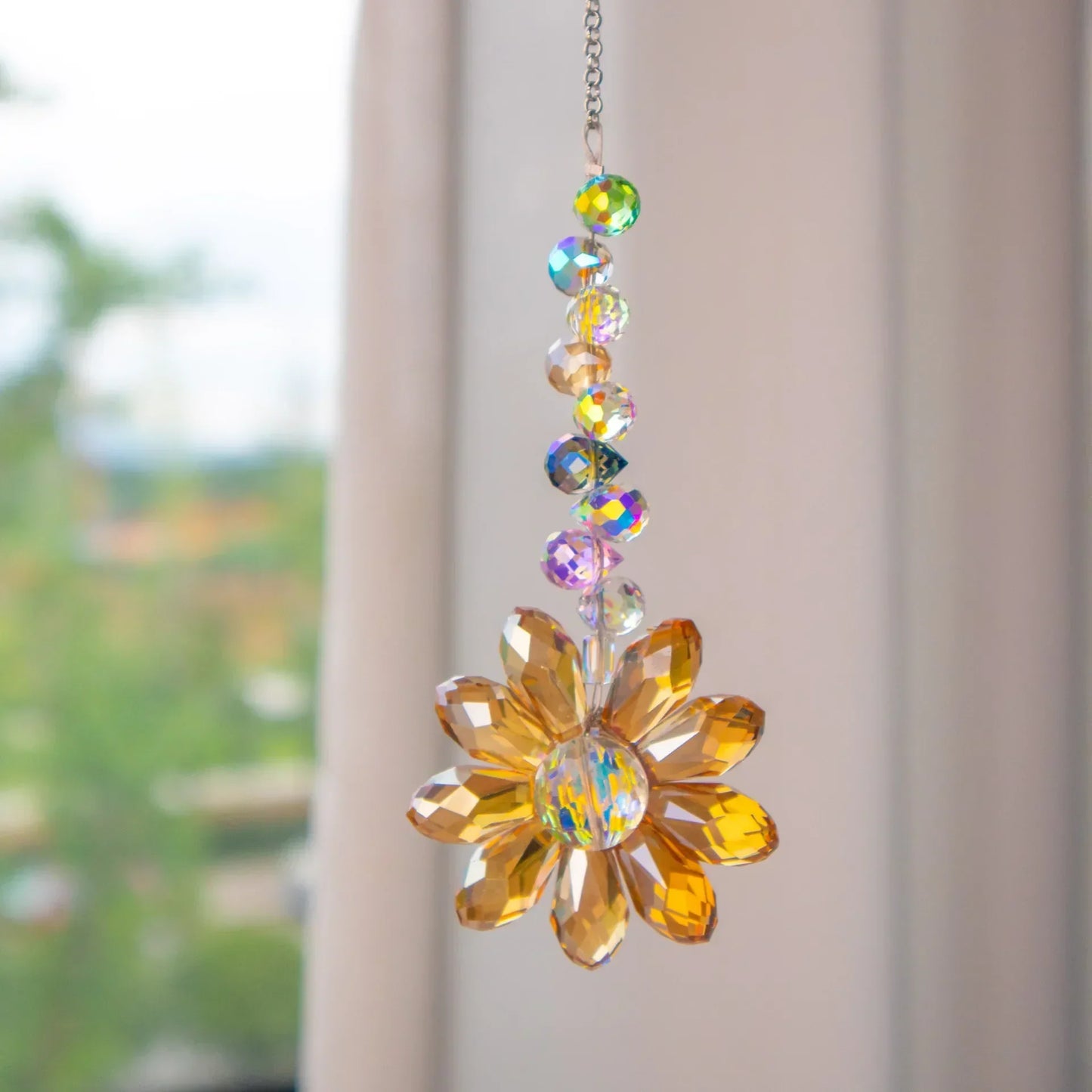 Vibrant Stained Glass Window Ornament