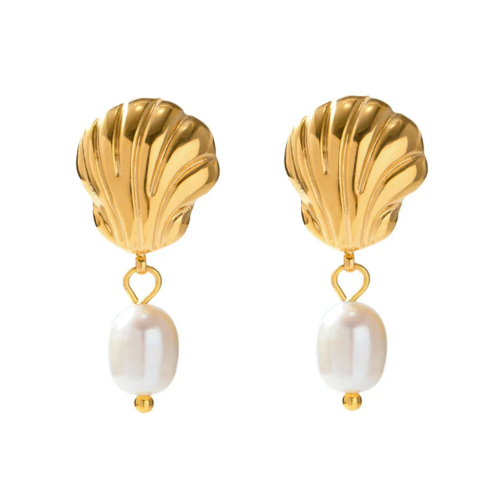 Beautiful White Fresh Pearl Drop Earrings