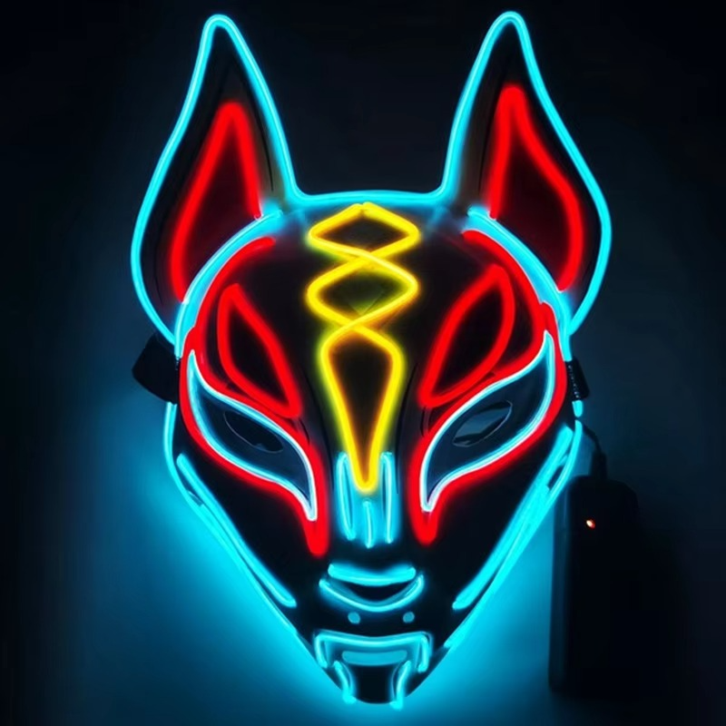 Bright LED Fox Face Mask for Halloween