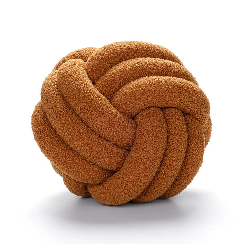 Plush Sheepskin Ball Throw Pillow