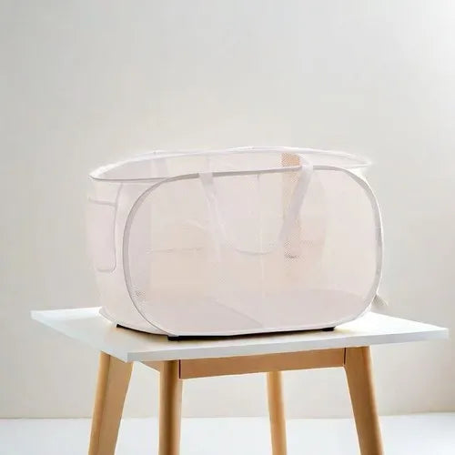 Folding Laundry Basket with Storage and Durable Design