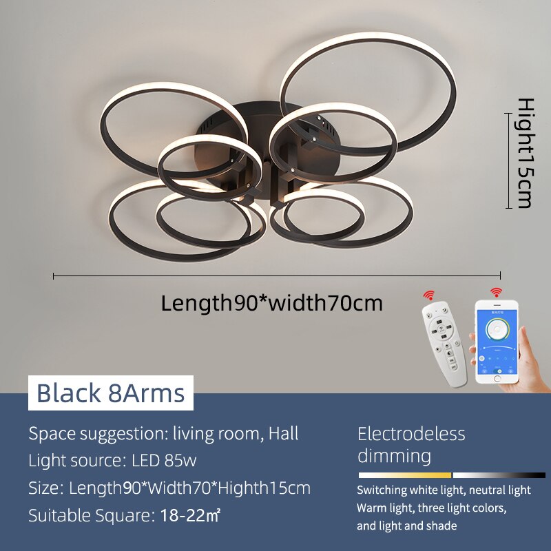 Luxury Glass Modern LED Ceiling Lamp