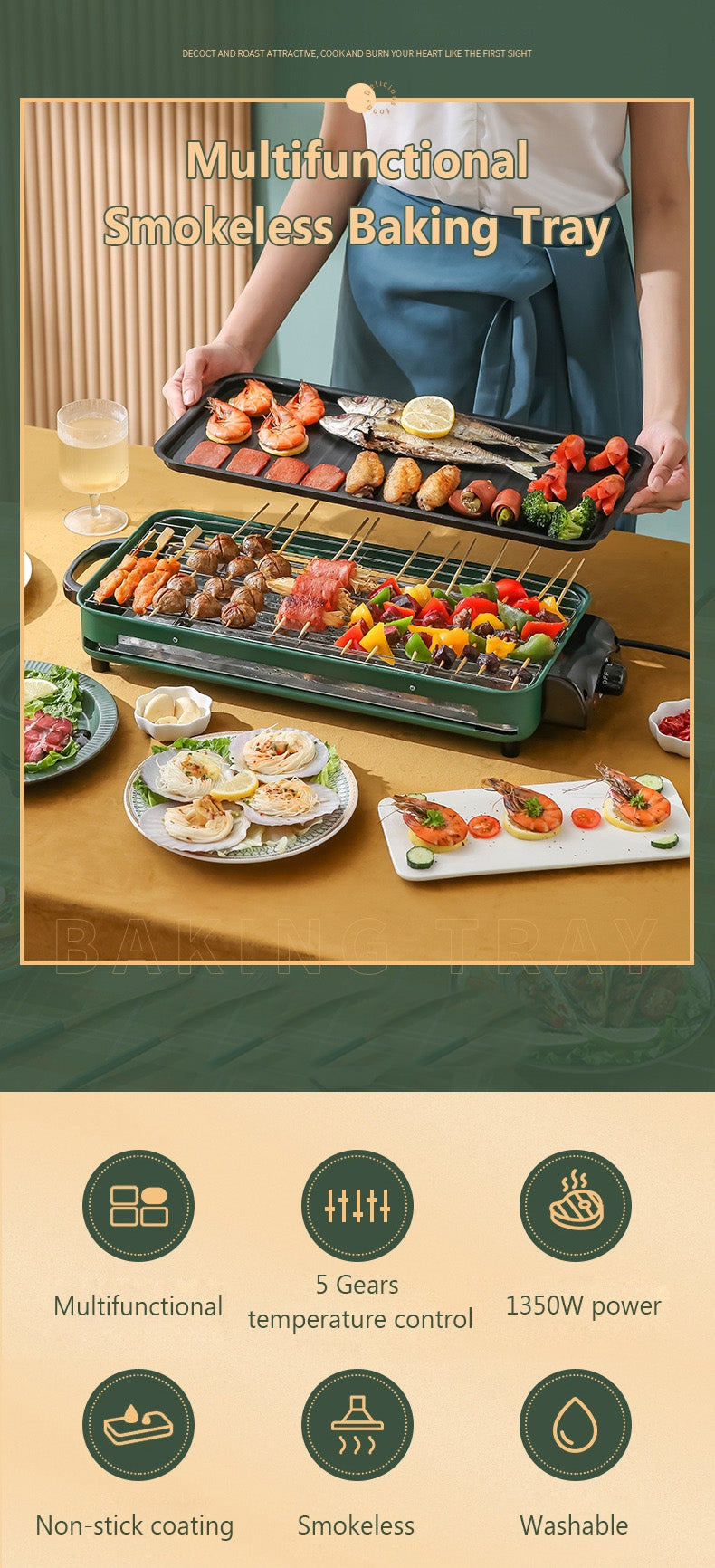 Portable Indoor Smokeless BBQ Grill