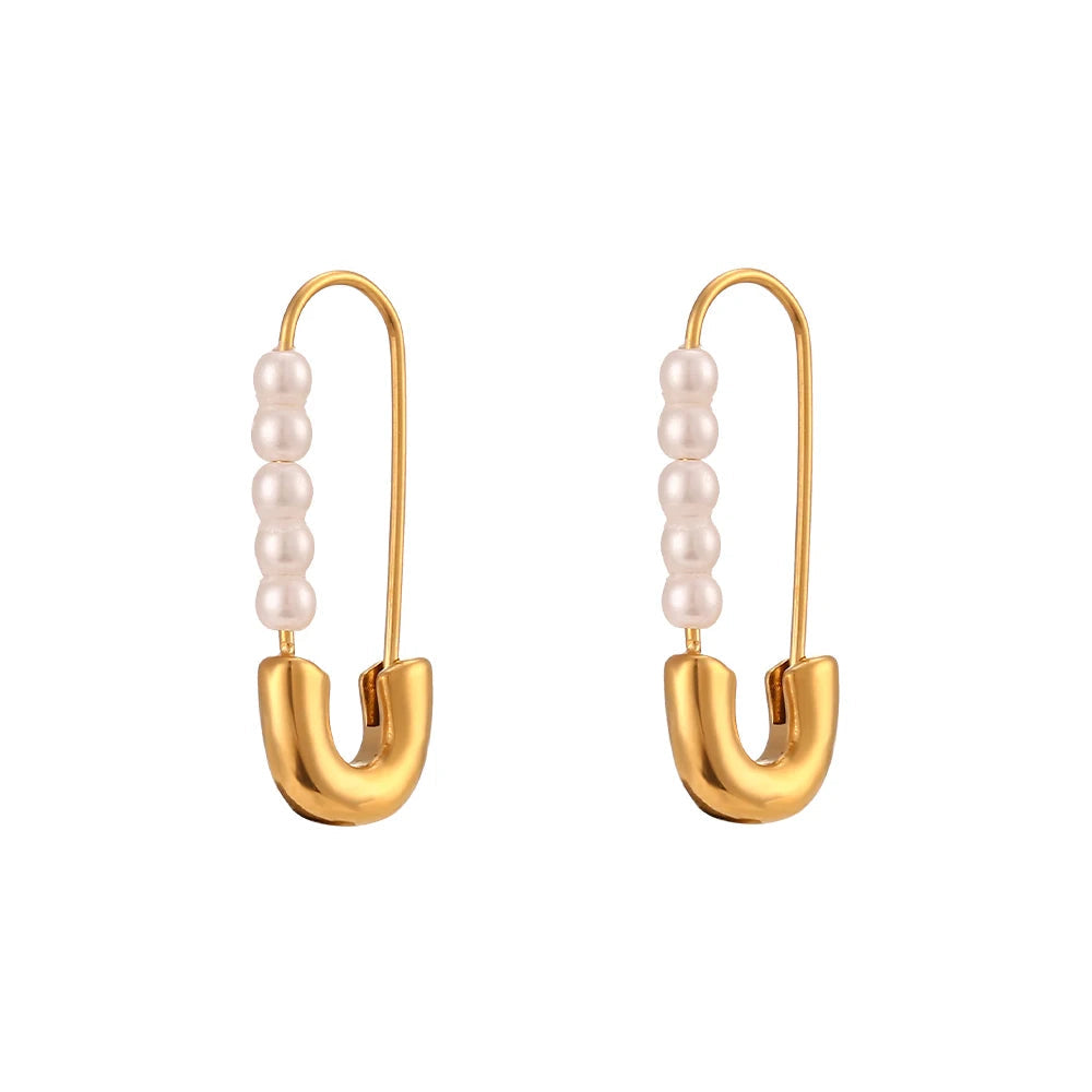 Elegant White Pearl Dangle Earrings