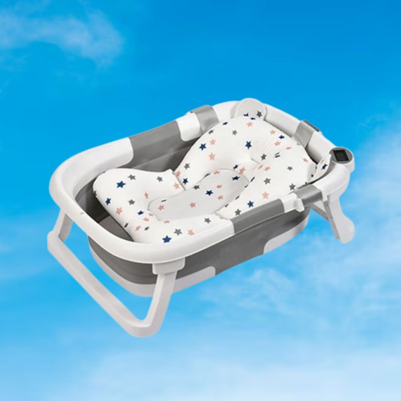Safe Baby Bathtub with Built-in Thermometer