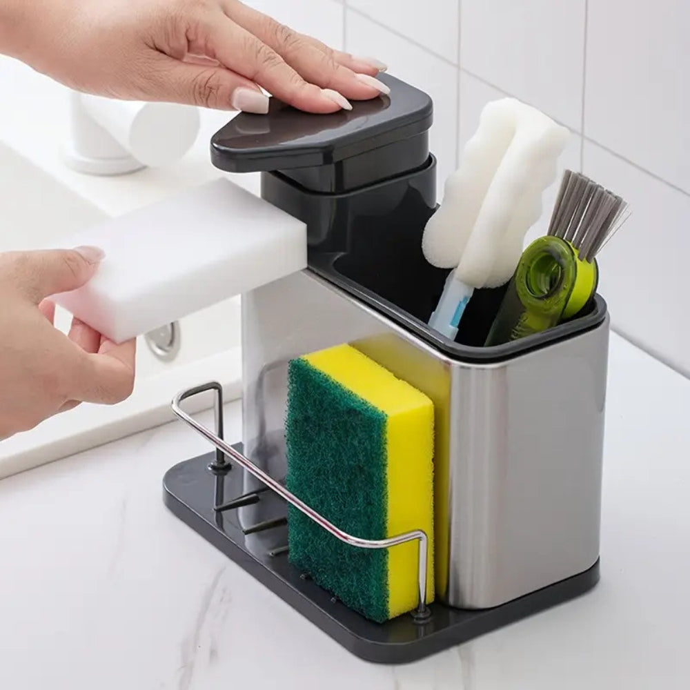 Silver Kitchen Sink Organizer & Soap Holder - Luxicro