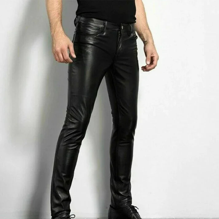 Slim Fit Genuine Leather Pants for Men - Luxicro