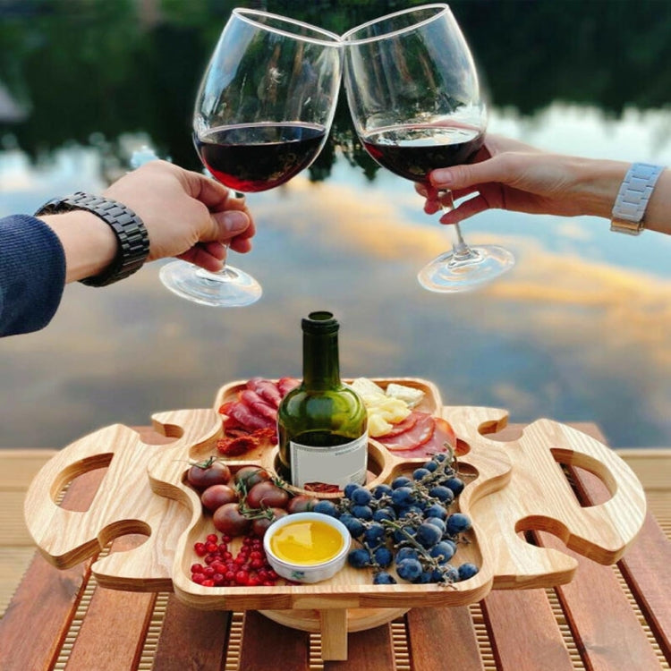 Collapsible Outdoor Wooden Picnic Table with Cooler