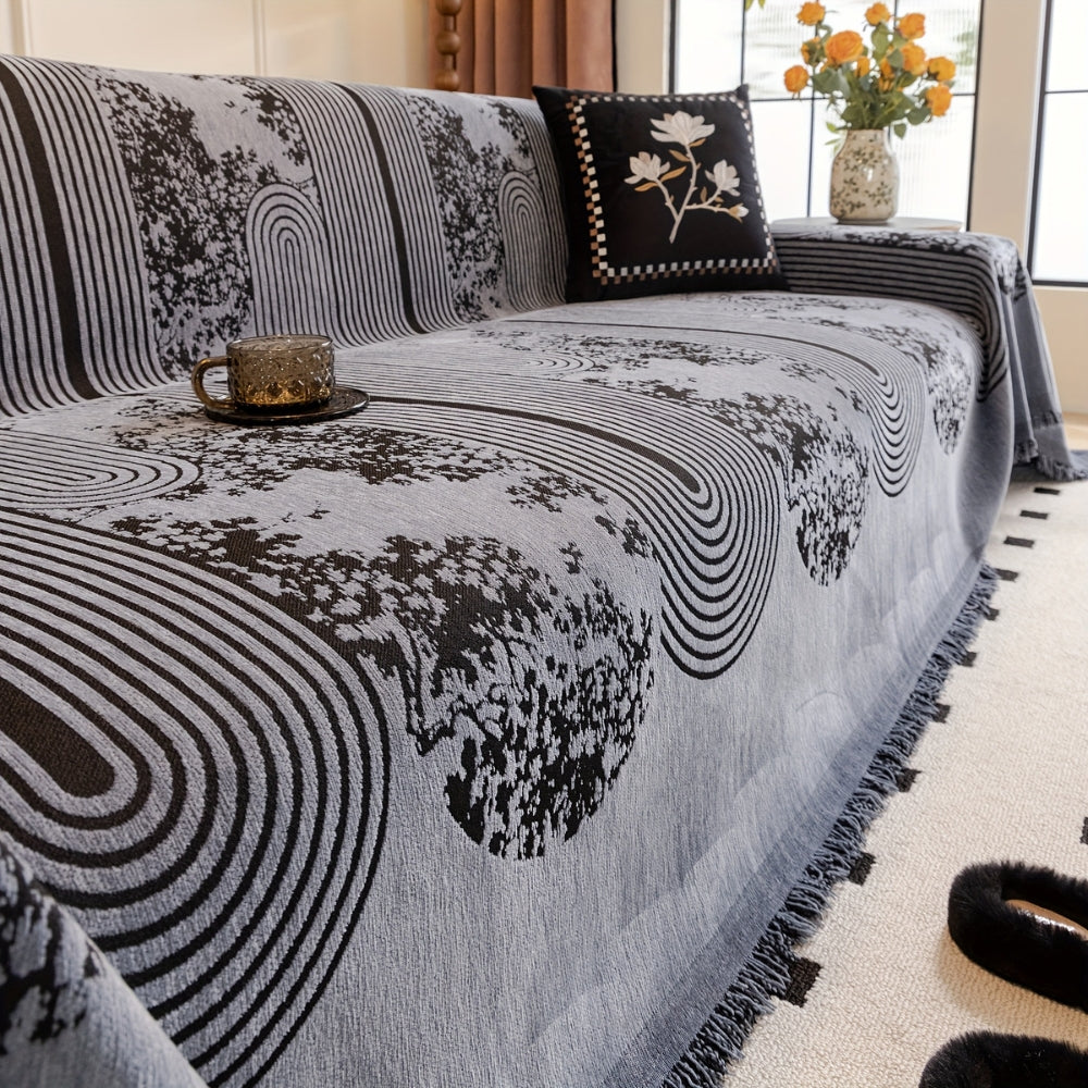Colorful Geometric Print Couch Slipcover