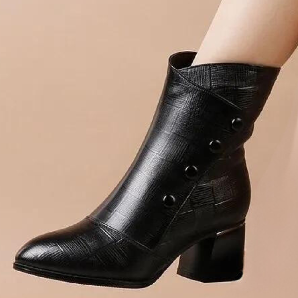 Women's Chunky Heel Ankle Boots - Fashionable and Comfy - Luxicro