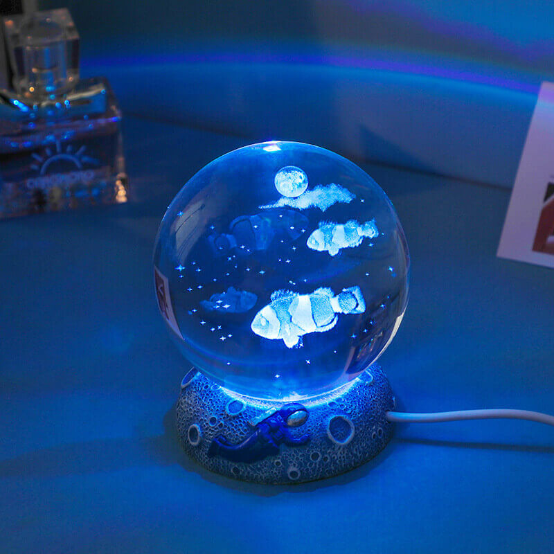 Vibrant Sea Globe LED Bedside Lamp