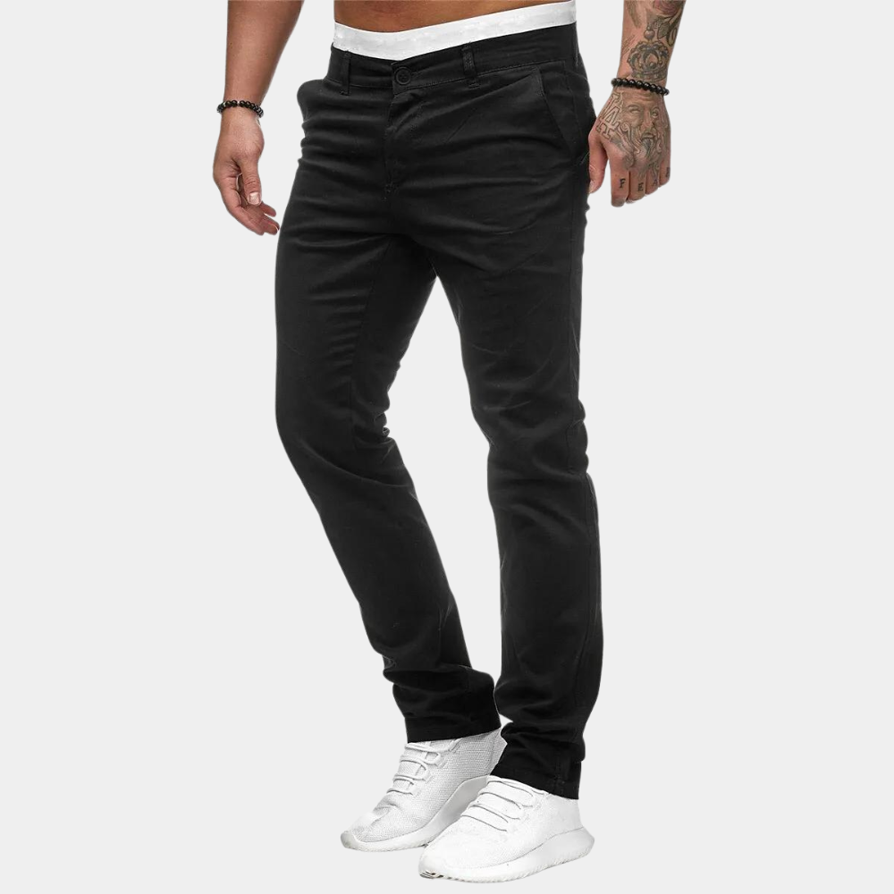 Lightweight Mens Chino Pants Slim Fit Summer Wear