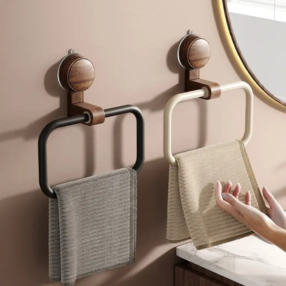 Rustic Wooden Wall Mount Towel Holder - Luxicro