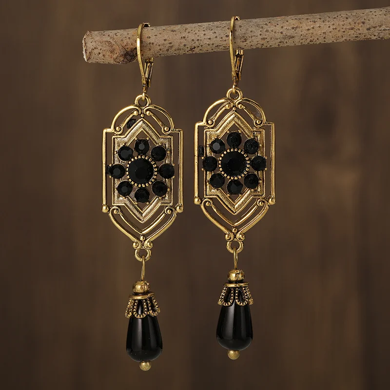 Classic Black Gemstone Earrings – Luxury Jewelry - Luxicro