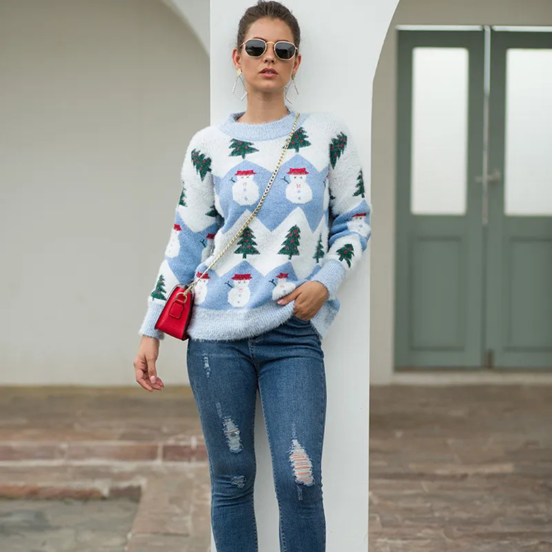 Cozy Holiday Crew Neck Christmas Sweater