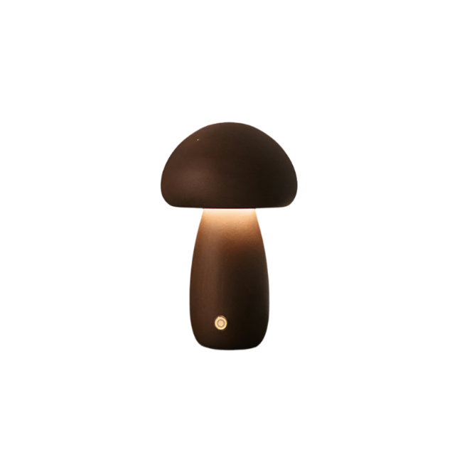 Eco Friendly Wood Mushroom Desk Lamp with LED Light