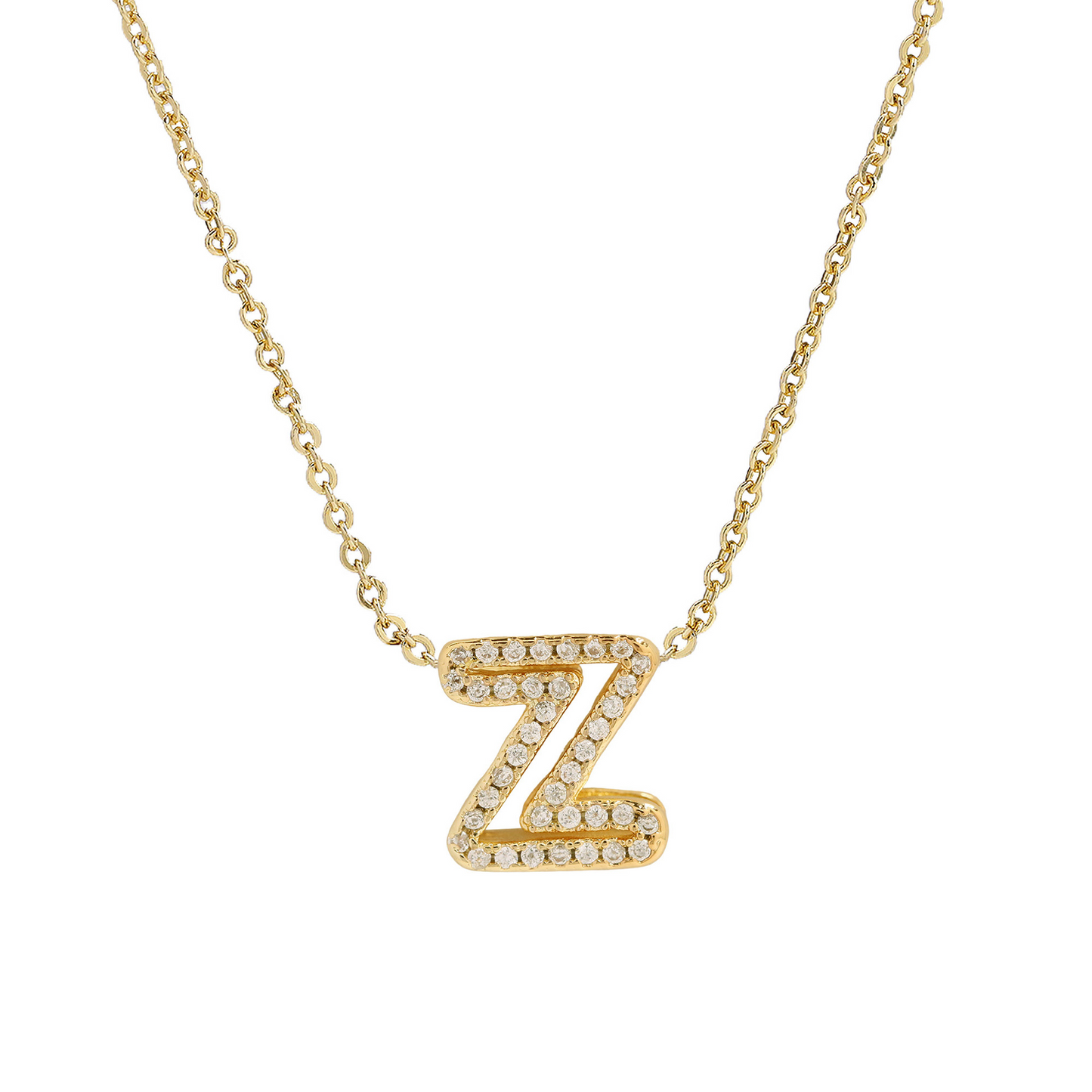 Shining Monogram Diamond Pendant Necklace