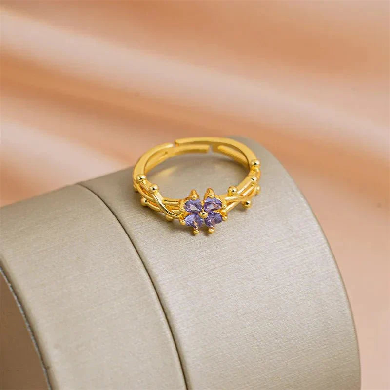 Vibrant Bloom Adjustable Fashion Ring