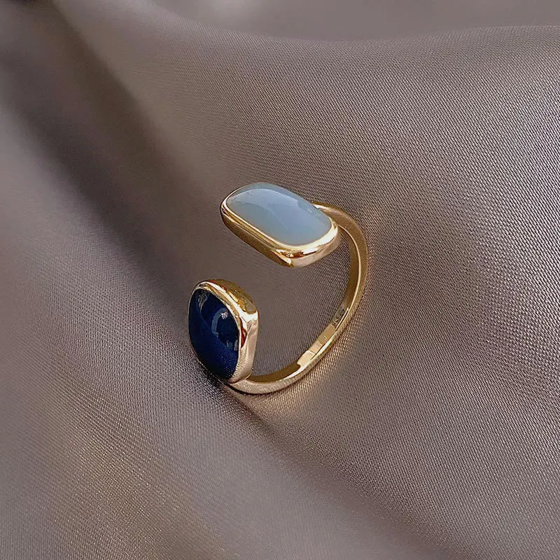 Stylish Navy Blue Stacking Rings