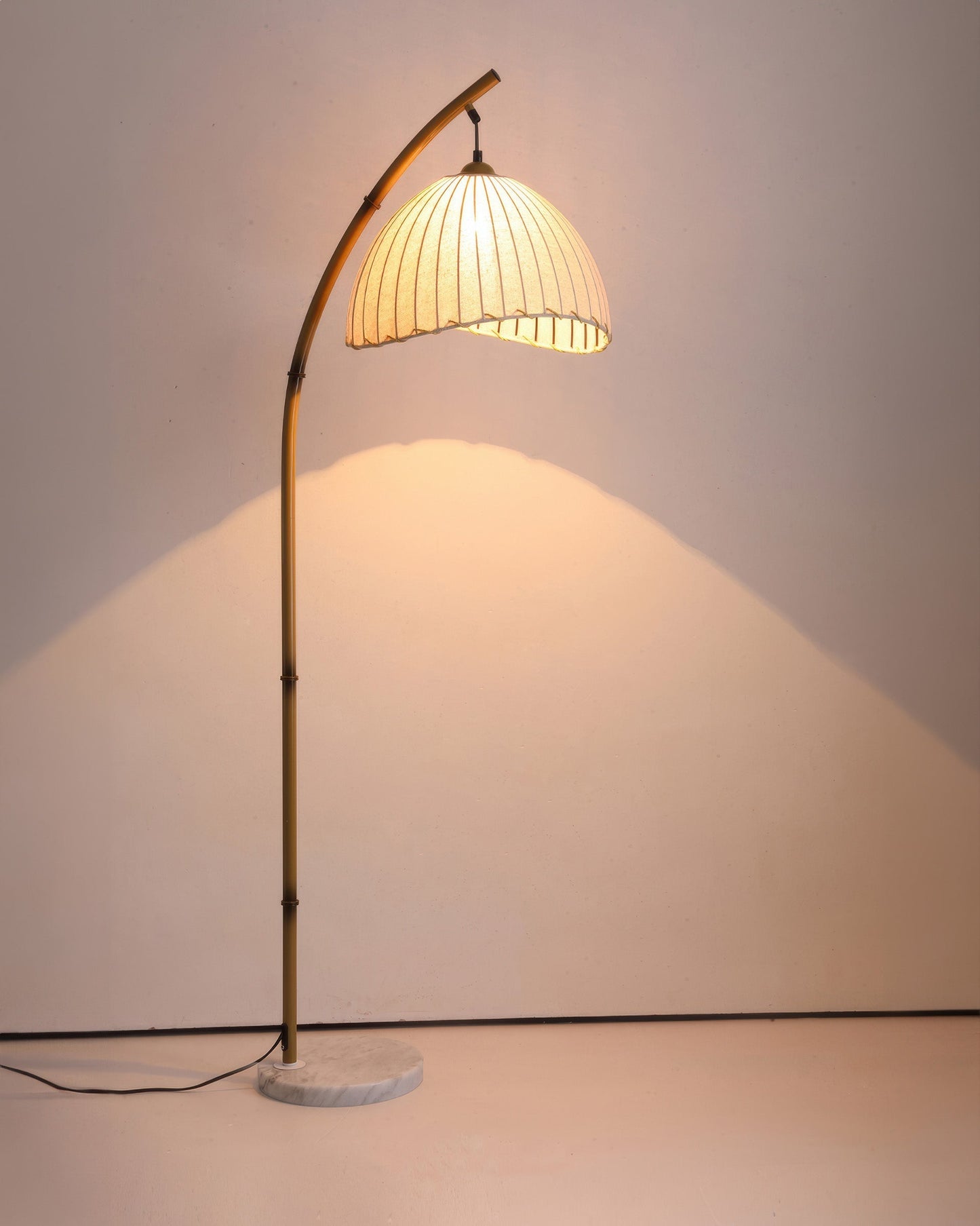 Natural Bamboo Floor Lamp With Soft Linen Shade - Luxicro