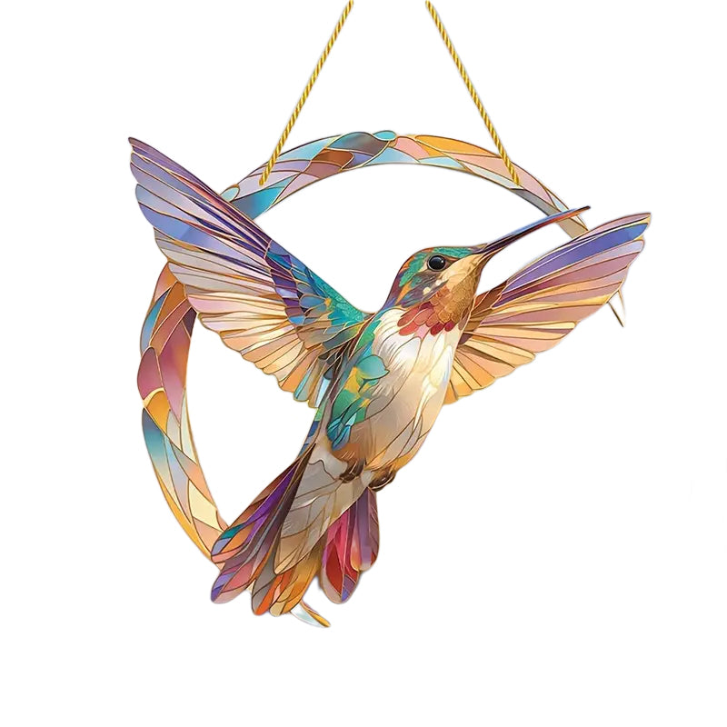 Vibrant Stained Glass Window Hanging Decoration