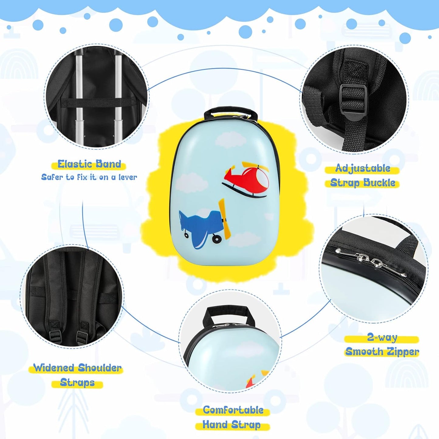 Fun 2-Piece Kids Luggage Set with Backpack