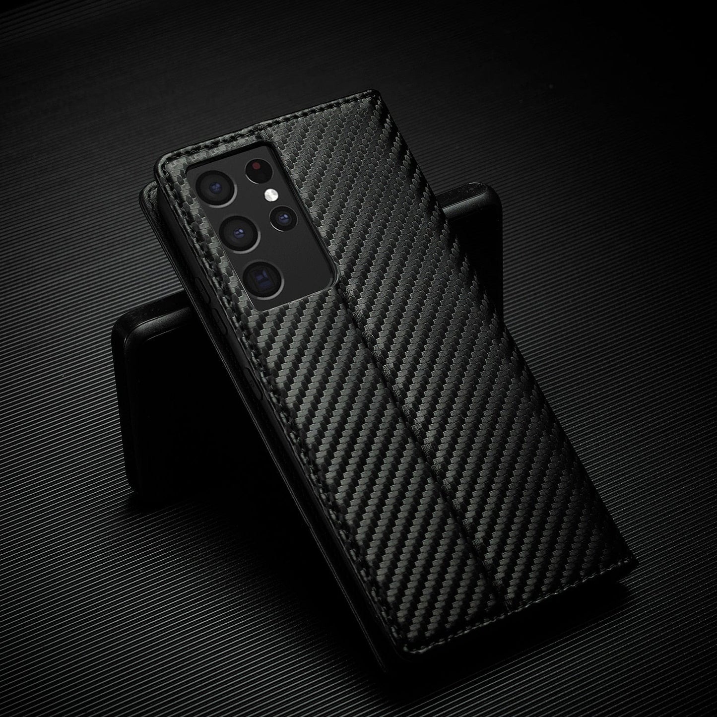 Luxury Wallet Phone Case with Card Holder and Lock