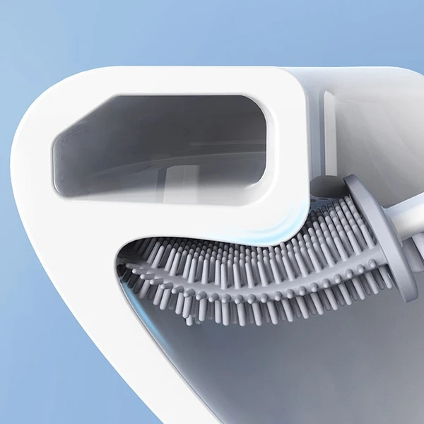 Soft Bristle Toilet Brush - Easy Clean Silicone Handle
