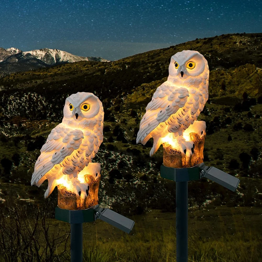 Solar Powered Owl Garden LED Light Set