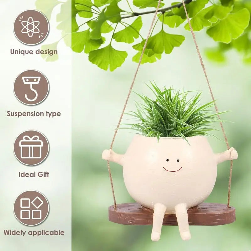 Fun Smiling Face Hanging Planter