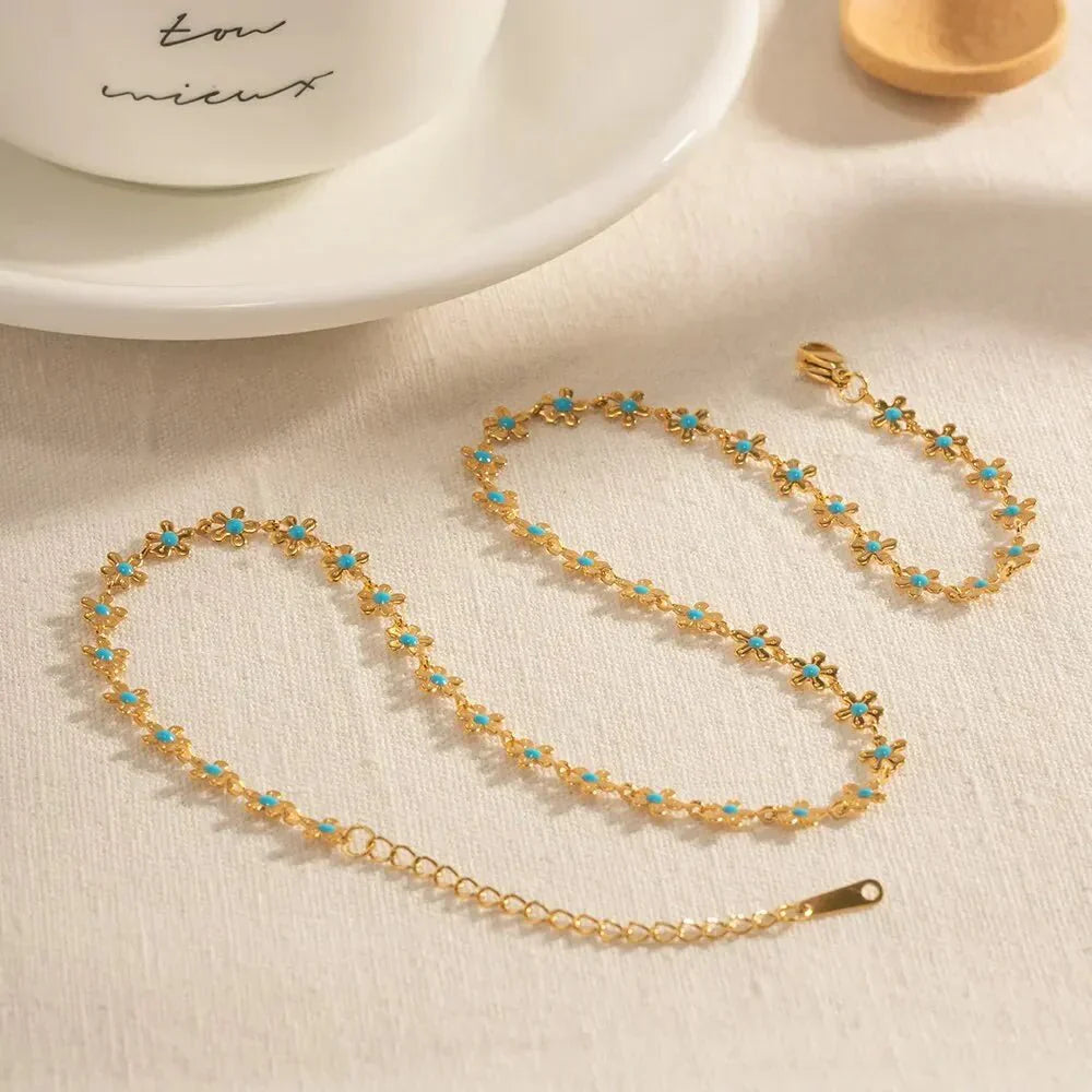 Dainty Flower Drop Necklace