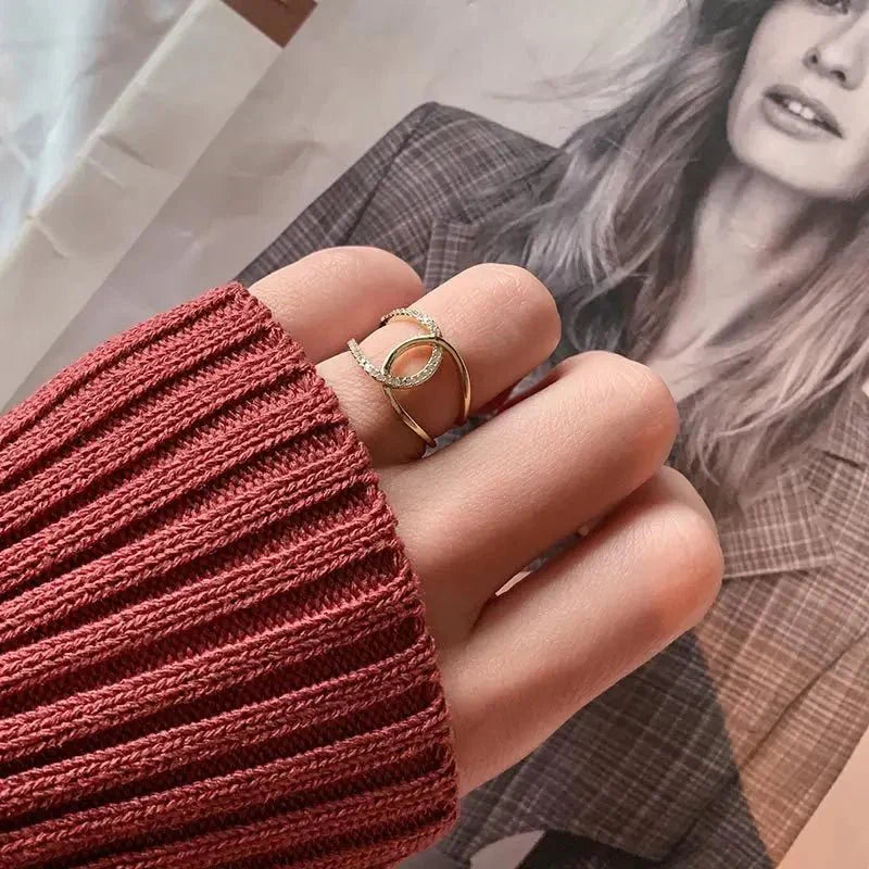 Dainty Double Diamond Wrap Ring - Luxicro