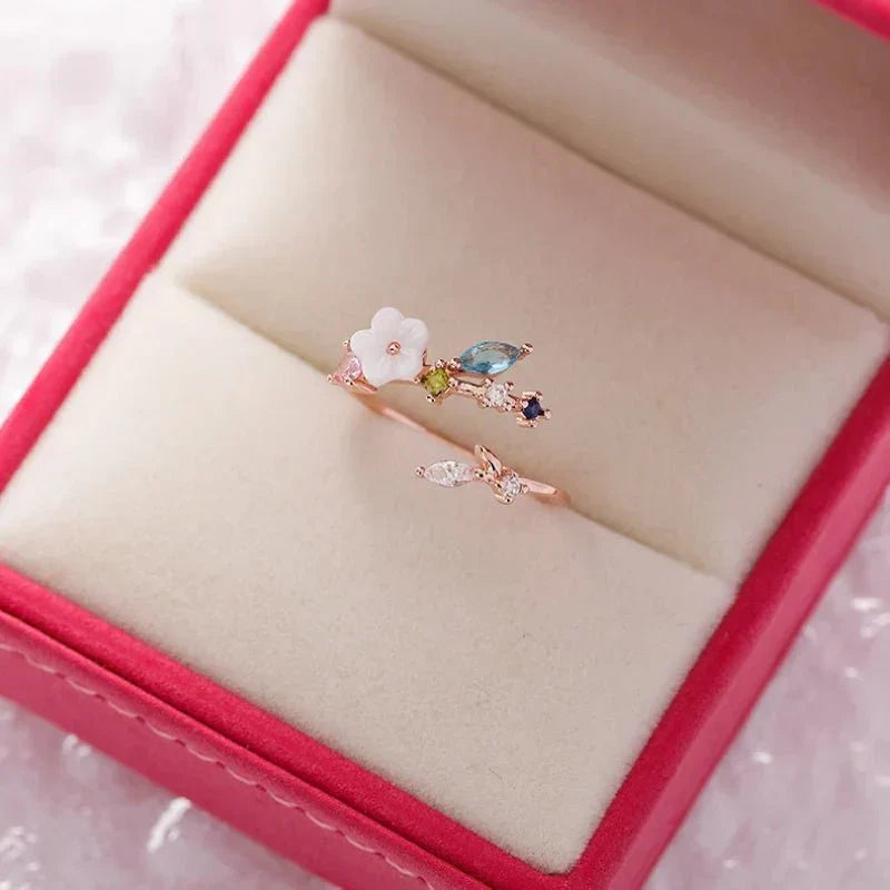 Elegant Floral Diamond Engagement Ring