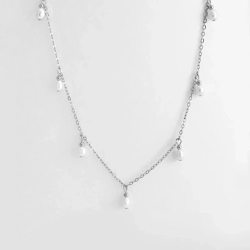 Classic White Pearl Drop Necklace