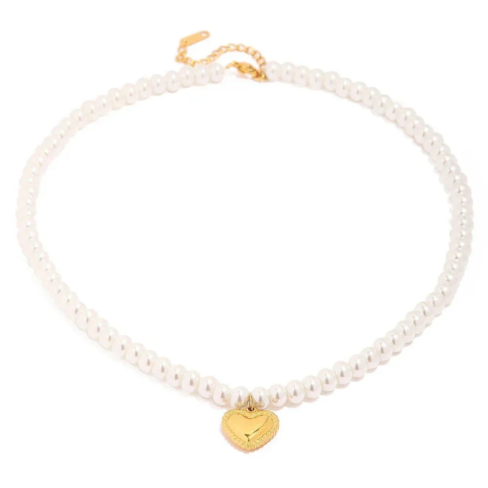 Dainty Rose Gold Heart Chain Necklace