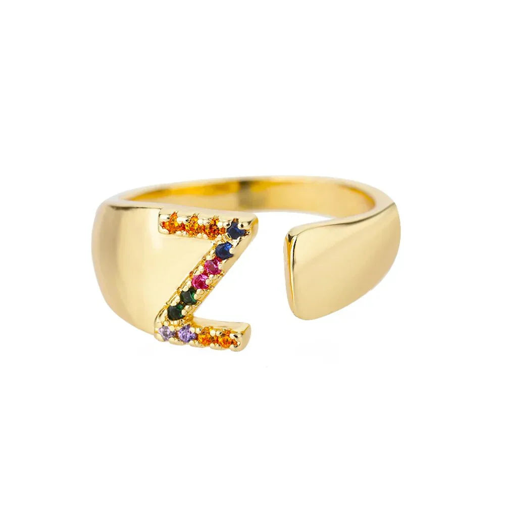 Custom Engraved Initial Silver Ring