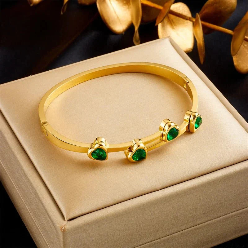 Sparkling Crystal Love Bangle Bracelet